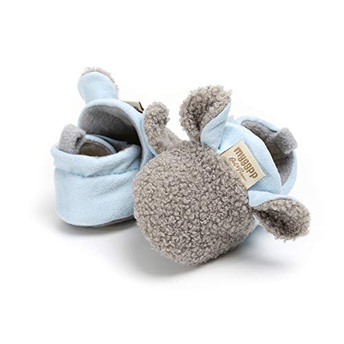 Geagodelia Kleinkind Mädchen Babyschuhe Winterschuhe Neugeborene Baby Schuhe Herbst Winter Baumwolle Wärme Sohle Weich Sockenschuhe (Grau, 6-12 Monate) von Geagodelia