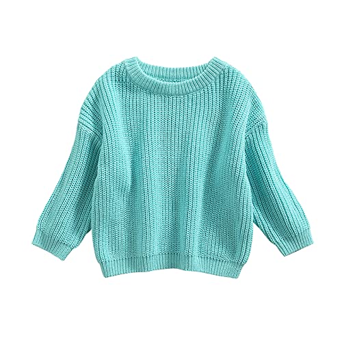 Geagodelia Kleinkinder Baby Oversized Pullover Mädchen Jungen Grobmaschig Strickpullover Herbst Winter Warm Gestrickt Pulli Oberteil Knitted Jumper Sweater (Hellblau, 12-18 Monate) von Geagodelia