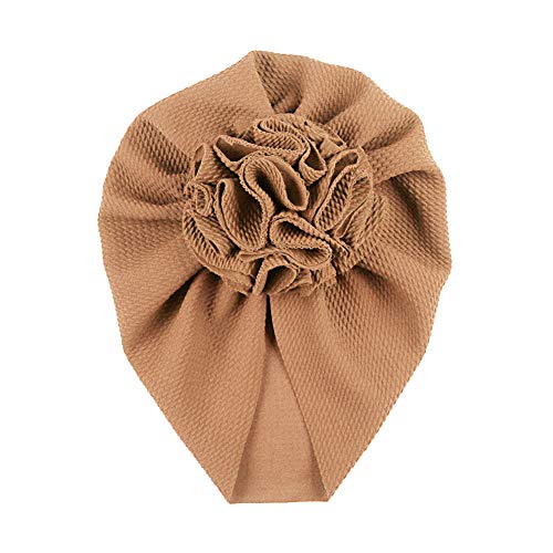 Geagodelia Turban Baby Mädchen Neugeboren Stirnband Haarband Knoten Mütze Sommer Stretch Schleife Headwear Kleinkind (Braun Turban, One Size) von Geagodelia