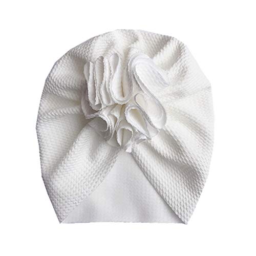 Geagodelia Turban Baby Mädchen Neugeboren Stirnband Haarband Knoten Mütze Sommer Stretch Schleife Headwear Kleinkind (Weiß Turban, OneSize) von Geagodelia