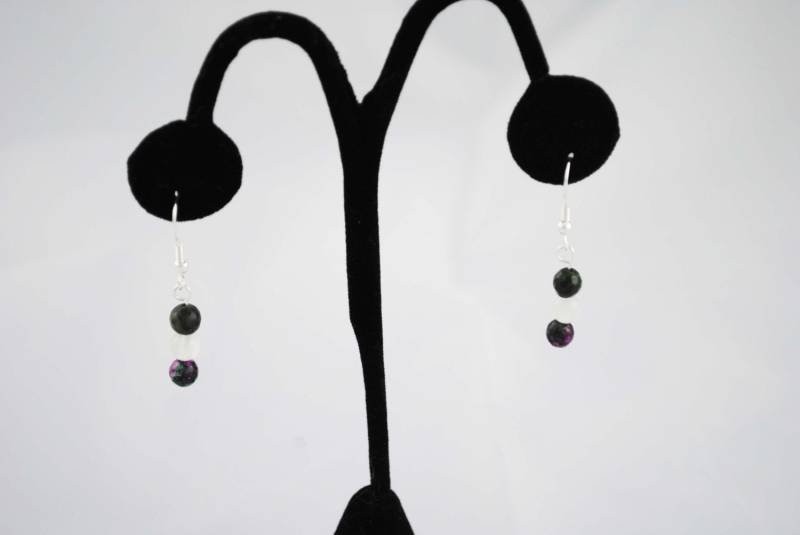 Silber Mondstein Und Anyolit Ohrringe von GeanaMarieCreations