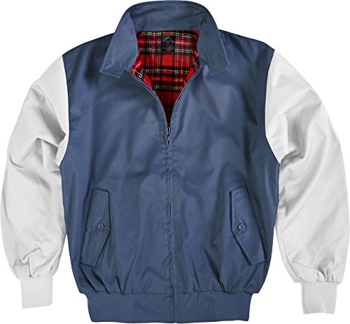 Original GearUp® Harrington Jacke English Style in 12 verschiedenen Designs wählbar Farbe Blau/Weiß Größe XXL von GearUp