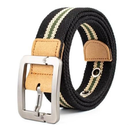 GearPrice Gürtel für Herren und Damen Einstellbare Segeltuch Stoffgürtel Freizeitgürtel Gürtel mit Dornschließe Verstellbare Leinwand Stoffgürtel für Jeans Hosen Kleid, Breite ca. 3.8cm (Schwarz) GearPrice Gürtel für Herren und Damen Einstellbare Segeltuch Stoffgürtel Freizeitgürtel Gürtel mit Dornschließe Verstellbare Leinwand Stoffgürtel für Jeans Hosen Kleid, Breite ca. 3.8cm (Schwarz) von GearPrice