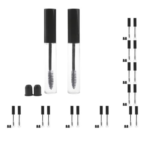 10 Set mit 2 Stück 10 ml Kunststoff leere Wimperntusche Wimpernwachstumsflasche Flüssigkeitstube transparent Mascara-Flasche von Geardeangloow