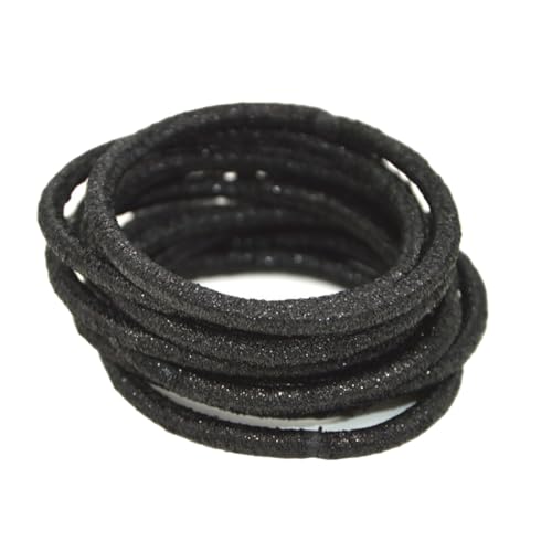 10 Stück Haarbänder Bling Topknot Solid Universal Schutz Dicke Pferdeschwanz Halter Scrunchies Mädchen Zubehör Schwarz Stil 2 von Geardeangloow