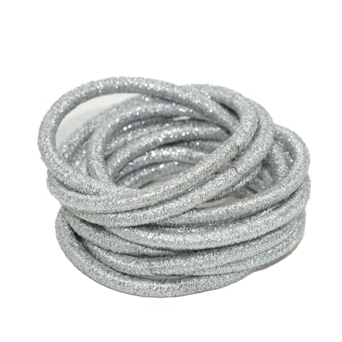 10 Stück Haargummis Bling Topknot Verstellbare Dekorative Schutzhalter Scrunchies für Frauen Mädchen Accessoires Silber Stil 2 von Geardeangloow