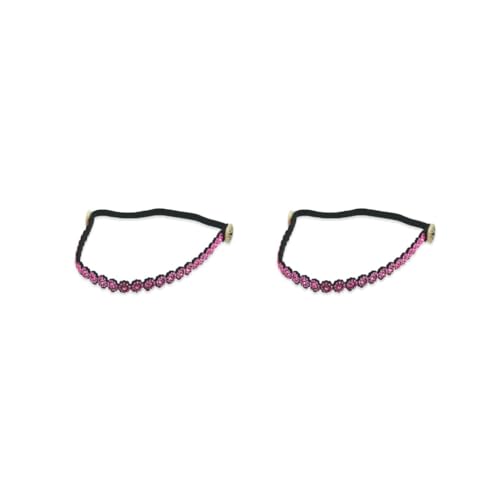 2 Set Stirnbänder Strass Schweißband Kopfbedeckung mit Knöpfen Ohrenschutz Haarband Haarstyling Zubehör für Yoga Gesichtswäsche Rosa von Geardeangloow