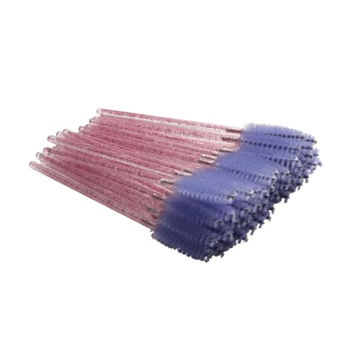 50 Stück Wimpernbürste Exquisite Frauen Zubehör Zauberstäbe Applikator Augenbrauen Pinzette Falsche Brauenpinsel RoseRed/Light Purple von Geardeangloow