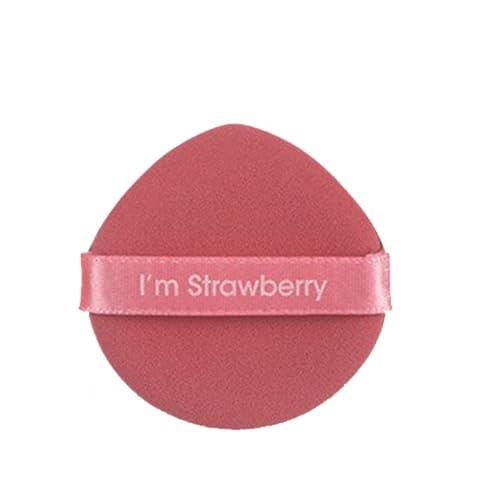 7 Stück Kosmetik Puff Wet Dry Foundation Applikator Doppelseitiger Wiederverwendbarer Make Up Schwamm Tragbare Werkzeuge Mädchen Wassertropfen Rot von Geardeangloow