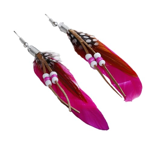 Feder-Ohrringe, Modeschmuck, stilvolle lange Federn, hängende Dekoration, böhmische baumelnde Ohrringe für Kleider, Rosarot, Siehe Produktbeschreibung, Kunststoff, Siehe Beschreibung Feder-Ohrringe, Modeschmuck, stilvolle lange Federn, hängende Dekoration, böhmische baumelnde Ohrringe für Kleider, Rosarot, Siehe Produktbeschreibung, Kunststoff, Siehe Beschreibung von Geardeangloow