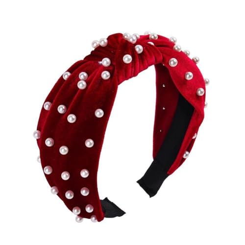 Flanell-Stirnband, rutschfest, mehrfarbig, Damen-Stirnband, Vintage-Kopfschmuck, gute Elastizität, Rot von Geardeangloow