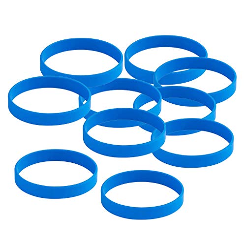Geardeangloow 10 Stück/Packung Blanko Silikon Armbänder Gummi Armband Blau, 6.5 cm, Kunststoff, Siehe Beschreibung von Geardeangloow