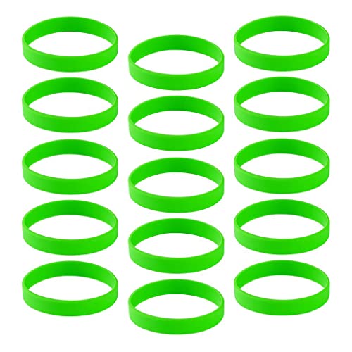 Geardeangloow 15 Stück/Packung, einfache Silikon-Armbänder, modische Gummi-Armbänder, weiß, as described, Kunststoff, Siehe Beschreibung von Geardeangloow