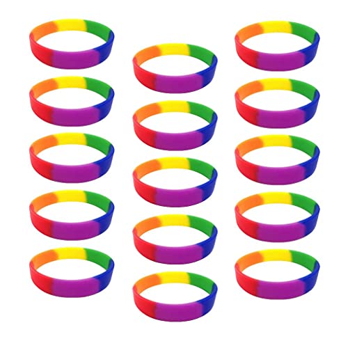 Geardeangloow 15 Stück/Packung, einfache Silikon-Armbänder, modische Gummi-Armbänder, weiß, as described, Kunststoff, Siehe Beschreibung von Geardeangloow