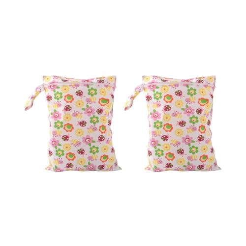 Geardeangloow Wiederverwendbare Wickeltasche, Baby-Wickeltasche, Handtasche, Sonnenblumen-Druck, Kinderwagen, wasserdichter Windelbehälter mit Reißverschluss, 2 Sets (mehrfarbig), Siehe von Geardeangloow