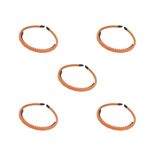 Haar-Accessoires mit Zähnen, elastisch, einfaches Stirnband, für den täglichen Gebrauch, Kleidung, passendes Accessoire, Duschhaarband für Erwachsene, Orange, 5 Stück von Geardeangloow