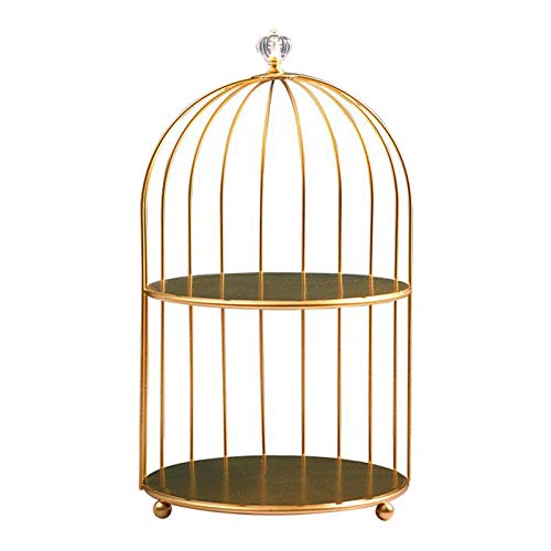 Vogelkäfig-Schreibtisch-Parfüm-Organizer, 2 Ebenen, gold, 2-Tiers, Siehe Beschreibung Vogelkäfig-Schreibtisch-Parfüm-Organizer, 2 Ebenen, gold, 2-Tiers, Siehe Beschreibung von Geardeangloow