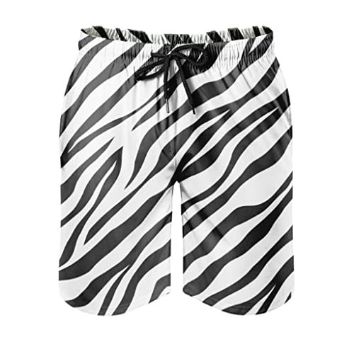 GeauDoup Zebra Muster Badehose Herren Jungen Badeshorts Männer Kurz Schnelltrockend Boardshorts Beachshorts Strandhose Sporthose Swim Shorts Multicolor M von GeauDoup