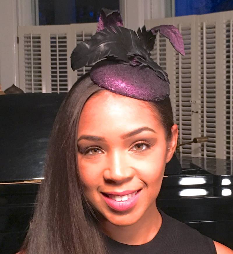 Aubergine Distressed Fascinator Knopf Aus Weichem Leder Mit Lederfedern-Royal Ascot Rennhut-Polo Hut-Cocktail Party Hut-Lila von GeauxChapeauxHats