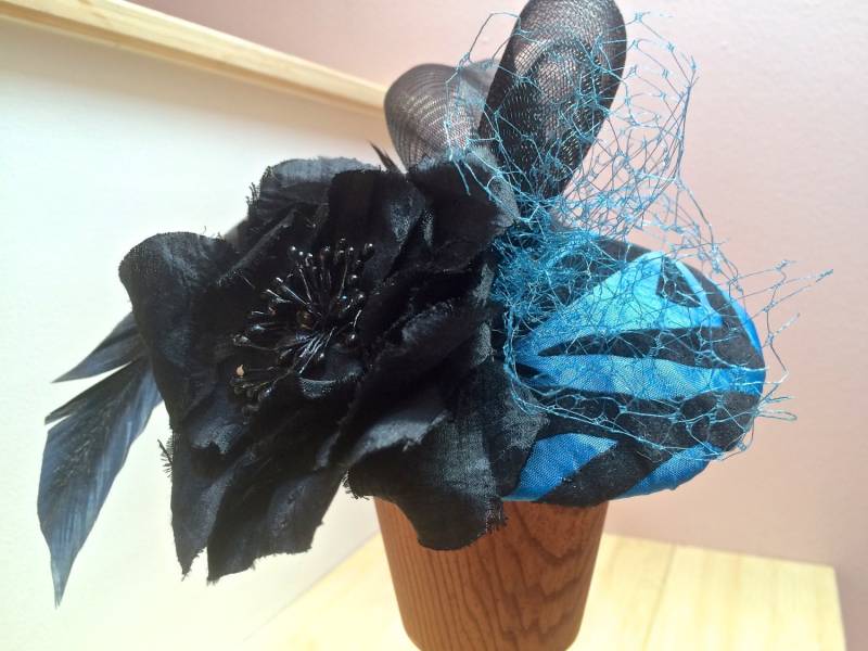 Sale Türkis Und Schwarz Animal Print Fascinator, Hochzeits Kopfschmuck in Türkis-Race Track Hut-Cocktail Hut-Party Hut-Polo Matches Hut-Wow von GeauxChapeauxHats