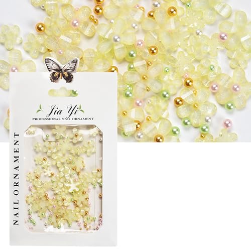 1 Bag Blumennagelzauber Strassharz Verzierungen Einzigartige Flache Rückennägel Kunstdekoration Für Frauen Dekorationen von Geavonyg