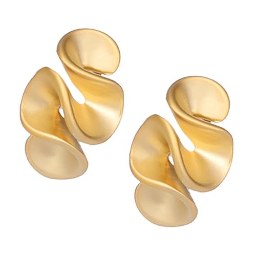 1 Paar Anspruchsvolle Ohrringe Ohrschmuck Rüschen Stollen Ohrring Delicate Ohrheiztkupfertextur Für Modeliebhaber Rüschenohrringe von Geavonyg