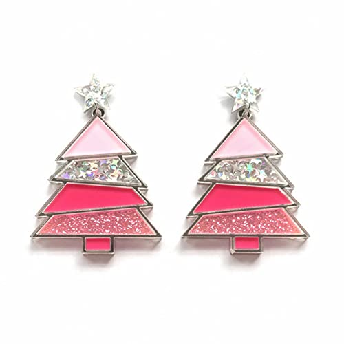 1 Paar Neujahr Weihnachtsbaumohrring Acrylohrohrringe Dekorationen Ornamente Frauen Schmuck Frauen Ohrringbaumohrringe Baumeln von Geavonyg