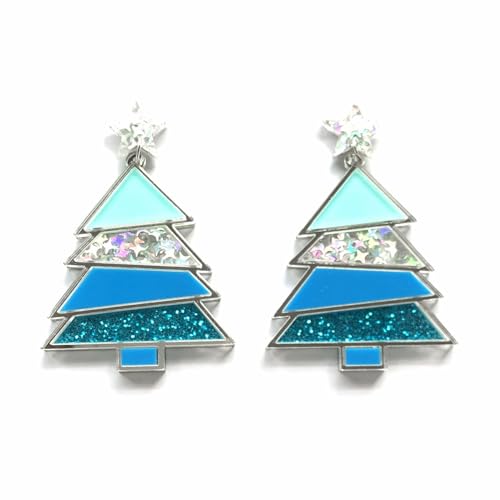 1 Paar Neujahr Weihnachtsbaumohrring Acrylohrohrringe Dekorationen Ornamente Frauen Schmuck Frauen Ohrringbaumohrringe Baumeln von Geavonyg