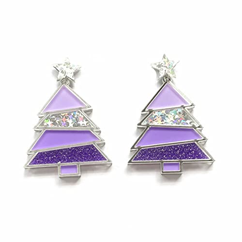 1 Paar Neujahr Weihnachtsbaumohrring Acrylohrohrringe Dekorationen Ornamente Frauen Schmuck Frauen Ohrringbaumohrringe Baumeln von Geavonyg