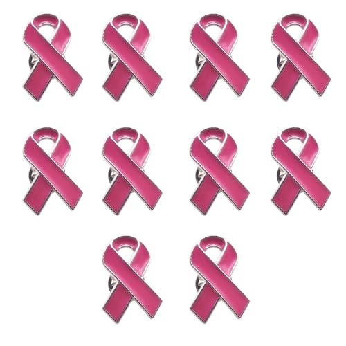 10pcs Bewusstsein Email Lappel Pin Ribbon Brosche Brustkrebs Gesundheitsversorgung Öffentliche Wohlfahrtsabzeichen Schmuckzubehör Email Lappel Pin von Geavonyg