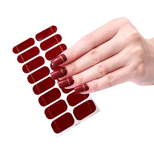 16 Strips Nagellackaufkleber Aufkleber UV Lampe Benötigte Wraps Kunst Für Frauen Mädchen Kleberfarbe Für Nails Womenfull von Geavonyg