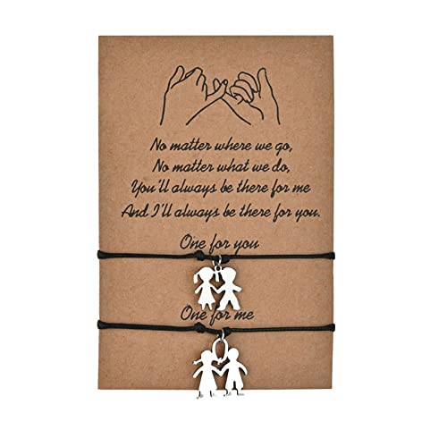 2 PCs/Set Legierung Bösewicht Gewebtes Freundschaftsgerichtsband Handgefertigte Armbänder Mit Kartenverstellbarer Handgelenkskette Für Frauen Mädchen Verstellbare Taillenketten Für Frauen Männer von Geavonyg