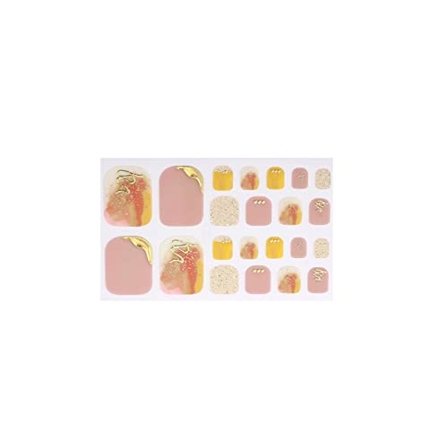 22Tips/Blechnagelaufkleber Künstliche Zehennägel Voller Cover Foot Art Decoration Sticker Accessoires Für Frauen Maniküre Accessoires Solid Farbstreifen Vollständige Wickel Für Nägel Kunst von Geavonyg