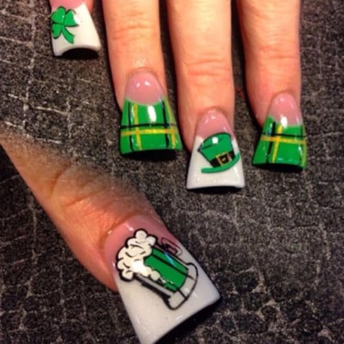 24pcs Duck Press Auf Nägel Kleber Französischen Gefälschten Designs Falsche Künstliche Geschenke Für Frauen Mädchen Acrylklesum Nagel Für Frauen Klar von Geavonyg