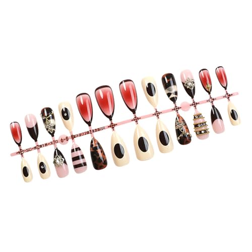 24pcs Mandel Gefälschte Nägel Drücken Künstliche Acryl Falsche Klebstoffe Auf Designs Französische Tipps Geschenke Acrylkleber Auf Nagel Für Frauen Klar von Geavonyg