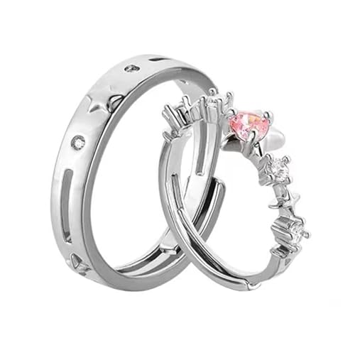 2pcs Vielseitige Sternpaarringe Verstellbare Fingerpentagramme Geformt Unvergessliche Geschenk Für Valentinstag Eheringe von Geavonyg