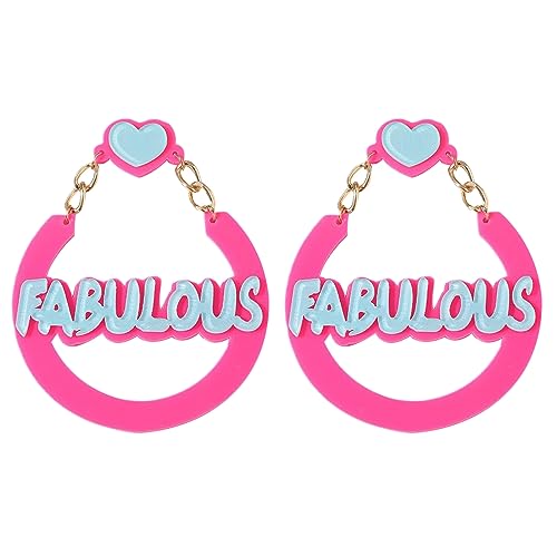 Acryl Englische Buchstaben Ohrringe Retro Halloween Liebe Handgefertigtes Modeschmuck Geschenk Für Frauen Mädchen Farbe Liebe Herz Ohrringe von Geavonyg