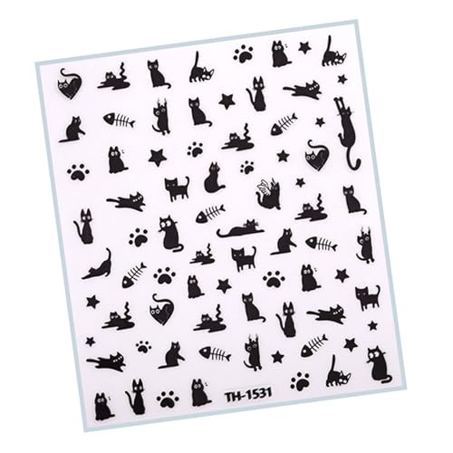 Bowknot Cats Nails Art Stickers Kleberabziehbilder Französische Abziehbilder Für Frauen Bögen Nagelkunst von Geavonyg