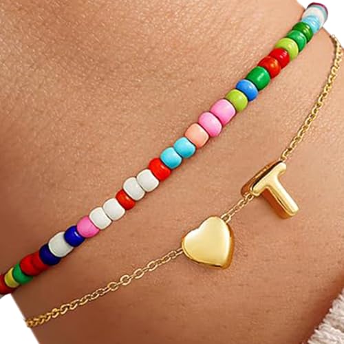 Briefe Armband Doppelschicht Herz Perlen Armband Kupfer Geschenk Für Teen Girls Frauen Freundin Geburtstagsgeschenk Farbenfrohe Perlen Kupferschmuck Geschenk von Geavonyg
