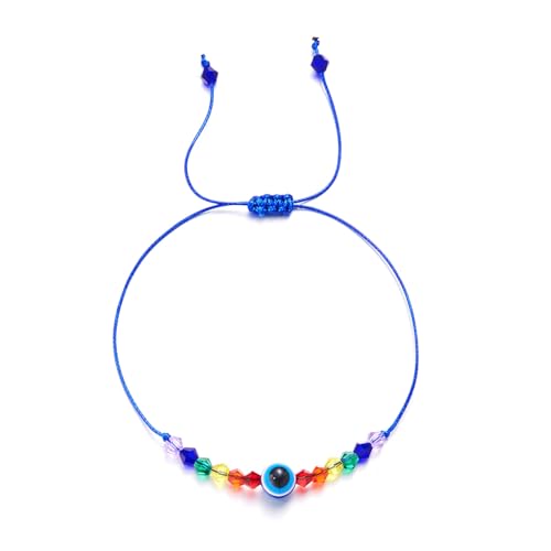 Bunte Perlen Armbänder Verstellbares Seil Böse Augenarmbänder Bunte Perlenketten Handchain Für Frauen Urlaub Geschenk Geknotet Böse Augen Hanadchain Schmuck Leicht Und Komfortabel von Geavonyg