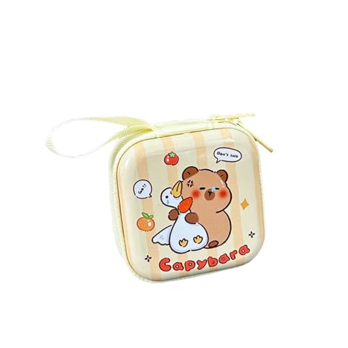 Capybara Themed Metall Coin Bag Praktische Und Doppelte Reißverschlüsse Ohrhörer Aufbewahrungskoffer Wechseln Sie Taschen Für Kinder Und Teenager Alltags Gebrauch Münzhalter von Geavonyg
