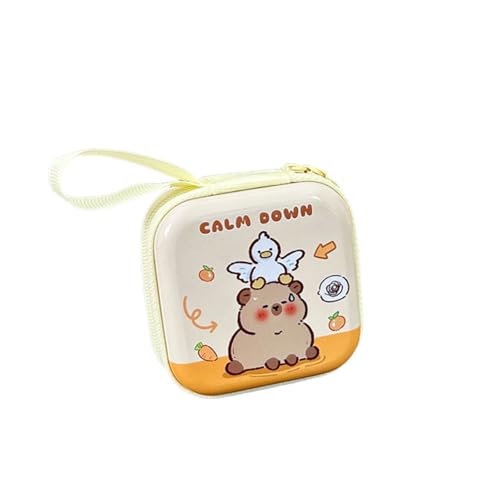 Capybara Themed Metall Coin Bag Praktische Und Doppelte Reißverschlüsse Ohrhörer Aufbewahrungskoffer Wechseln Sie Taschen Für Kinder Und Teenager Alltags Gebrauch Münzhalter von Geavonyg