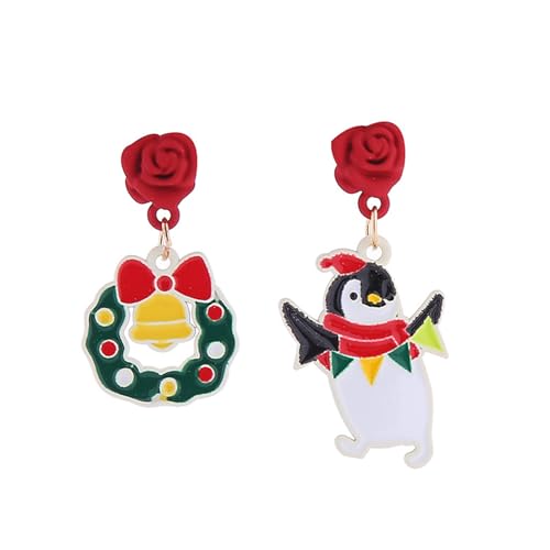 Cartoon Weihnachtsstudent Ohrringe Frauen Dangle Holiday Glocken Schneeflockenbaum Ohrring Asymmetrische Schmucknot Für Kinder Mädchen Weihnachtsmann Santa Rentiere von Geavonyg