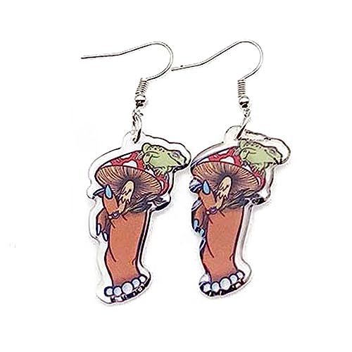 Charm Pilz Frosch Ohrhänger Acrylballon Muster Danglers Fallen Ohrringe Ohrhänger Für Frauen Drop Ohrringe von Geavonyg
