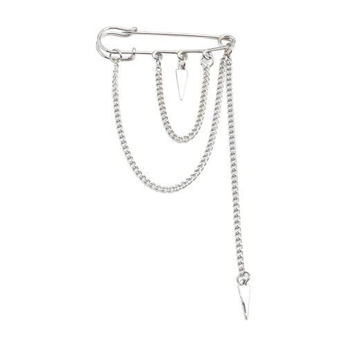 Cool Awl Cross Brosche Doppelschicht Quasten Kette Anlagenstift Schnalle Exquisites Metall Trendy Unisex Badges Männer Anzug Broschen Broschen Stifte Für Frauen Mode von Geavonyg
