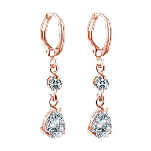 Dangle Zirkonia Charme Ohrstollen Stilvolle Zirkonia Verzierte Ohrringe Schmuck Perfekt Für Hochzeiten Und Partys Robuster Schmuck von Geavonyg