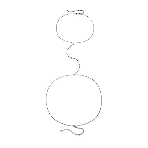 Einfache Bauchketten Taille Kette Strand Körperschmuck Verstellbares Brustkettenlegierung Für Frauen Beach Körperketten Für Frauen Silber von Geavonyg