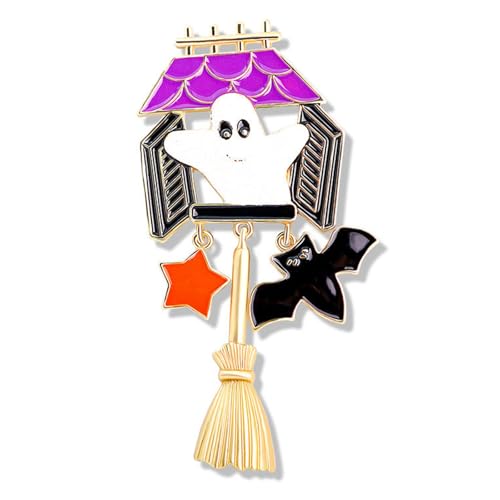 Einzigartige Alloy Halloween Specter Pin Elegant Halloween Spirits Besen Brosche Pin Charm Für Kinder Und Anime Fan Fun von Geavonyg