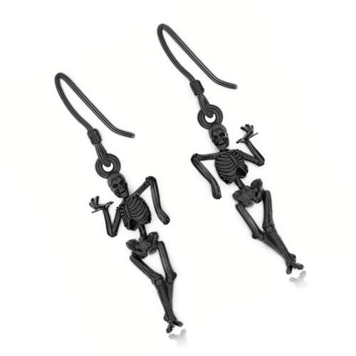Einzigartige Bewegliche Schädel Drop Ohrringe Robuster Leichtmetallschmuck Für Festivals Und Tägliche Kleidung Dancing Skeleton Ohrringe von Geavonyg