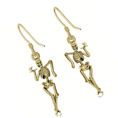 Einzigartige Bewegliche Schädel Drop Ohrringe Robuster Leichtmetallschmuck Für Festivals Und Tägliche Kleidung Dancing Skeleton Ohrringe von Geavonyg